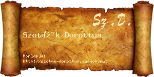 Szoták Dorottya névjegykártya