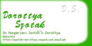 dorottya szotak business card
